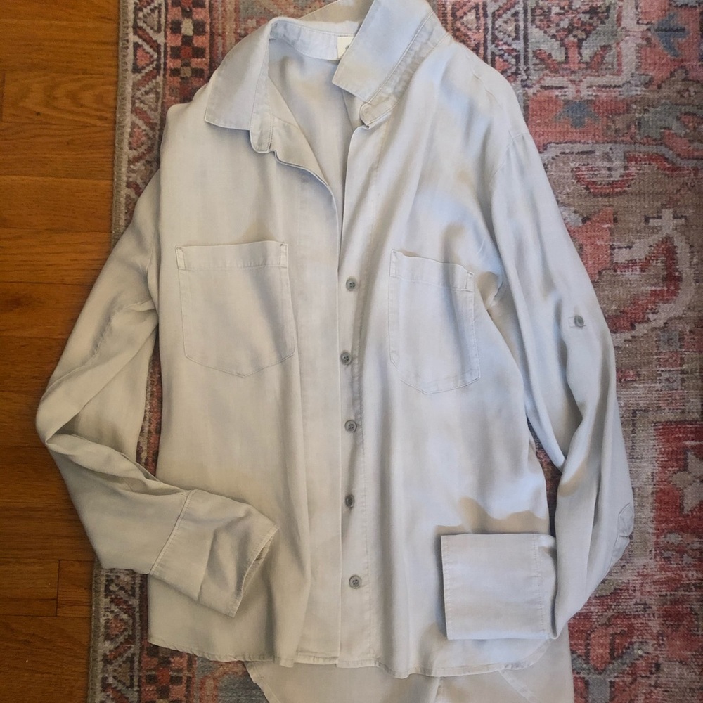 Cloth & Stone Soft Grey Utility Button Down L